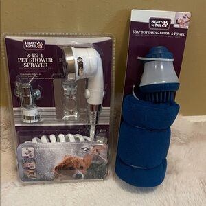 Heart to Tail 3-in-1 Pet Shower Sprayer with Blue Soap Dispensing Brush